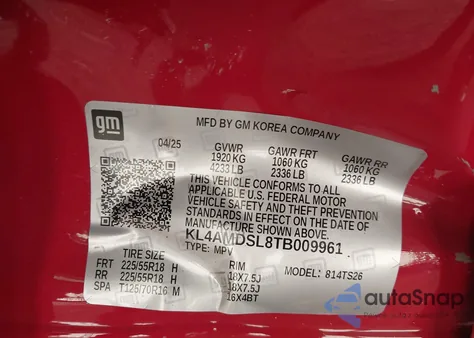 2026 Buick Encore Gx Sport Touring Fwd z USA, uszkodzony, nr VIN KL4AMDSL8TB009961